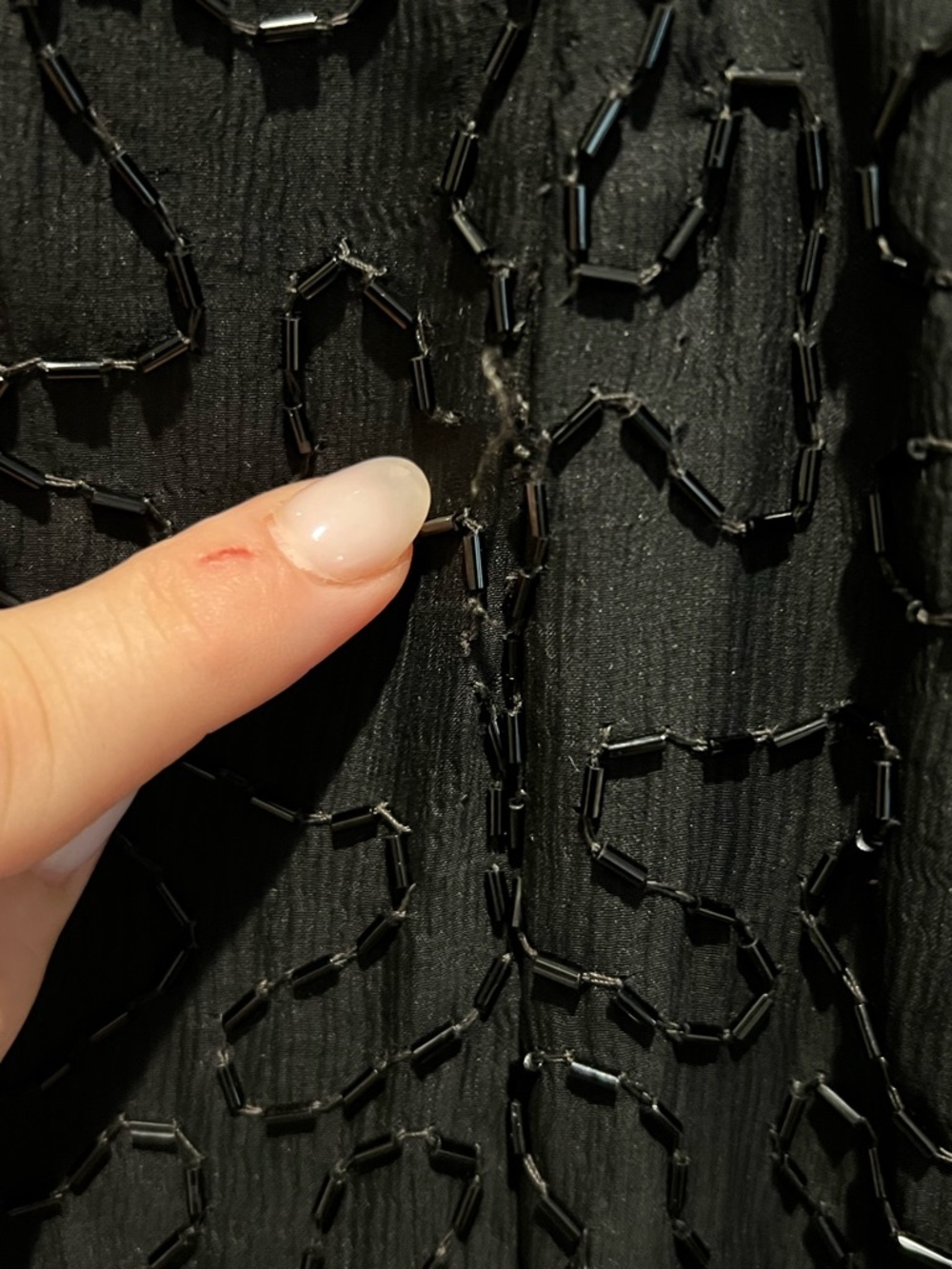Scala Black Beaded Pearl Sequin Dress Size S - Picture 10 of 12